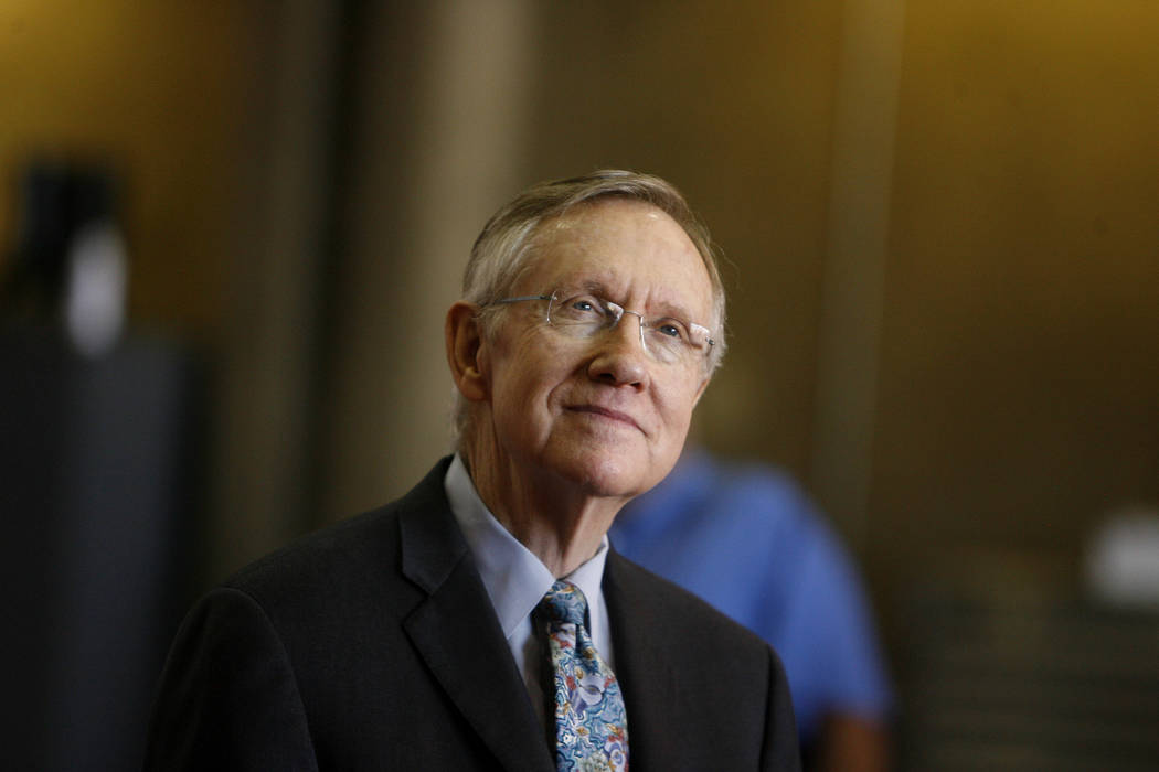 Senate Majority Leader Harry Reid, D-Nev. speaks to supporters about his jobs bill at Southern ...