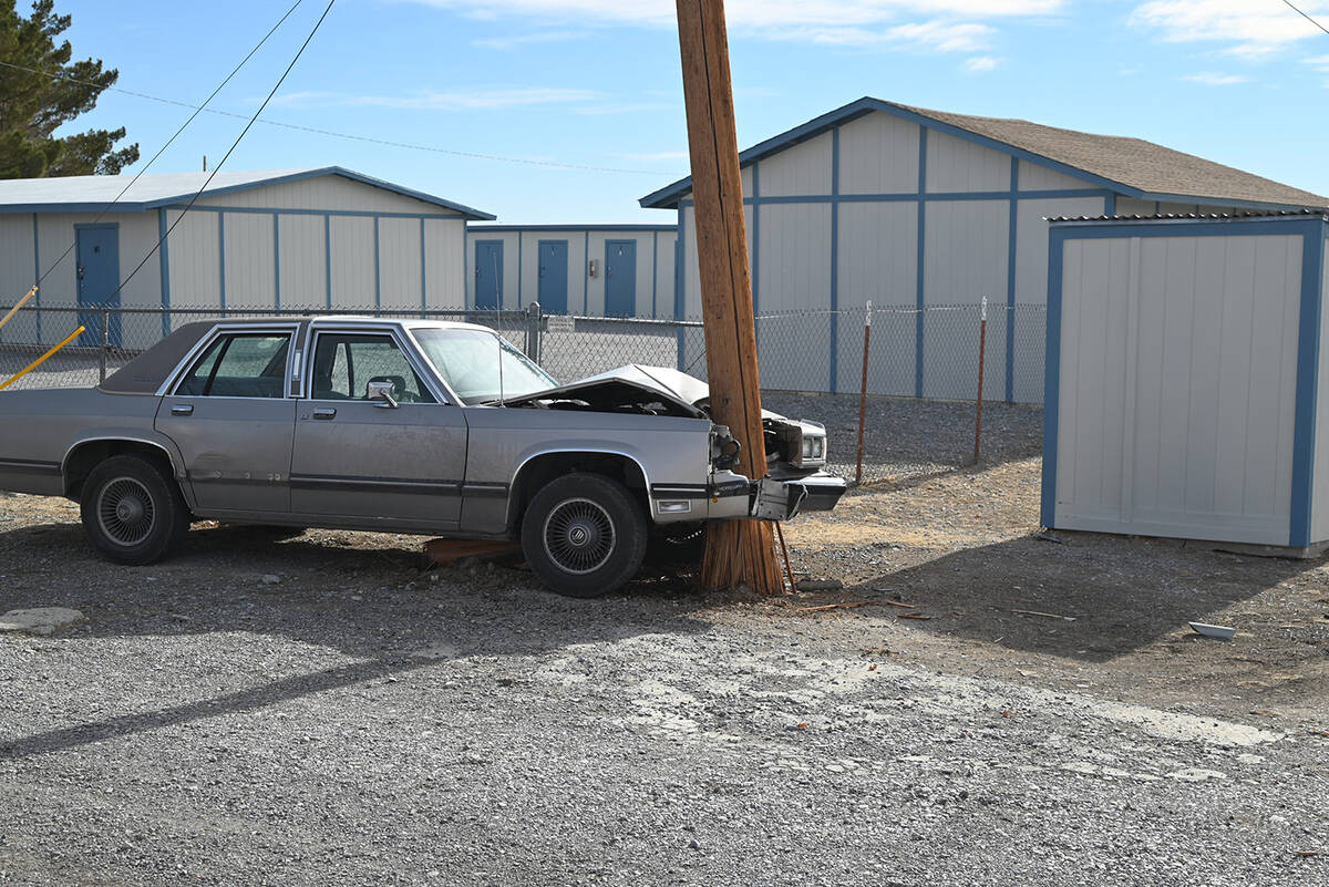 Special to the Pahrump Valley Times No serious injuries were reported after the driver of a sed ...