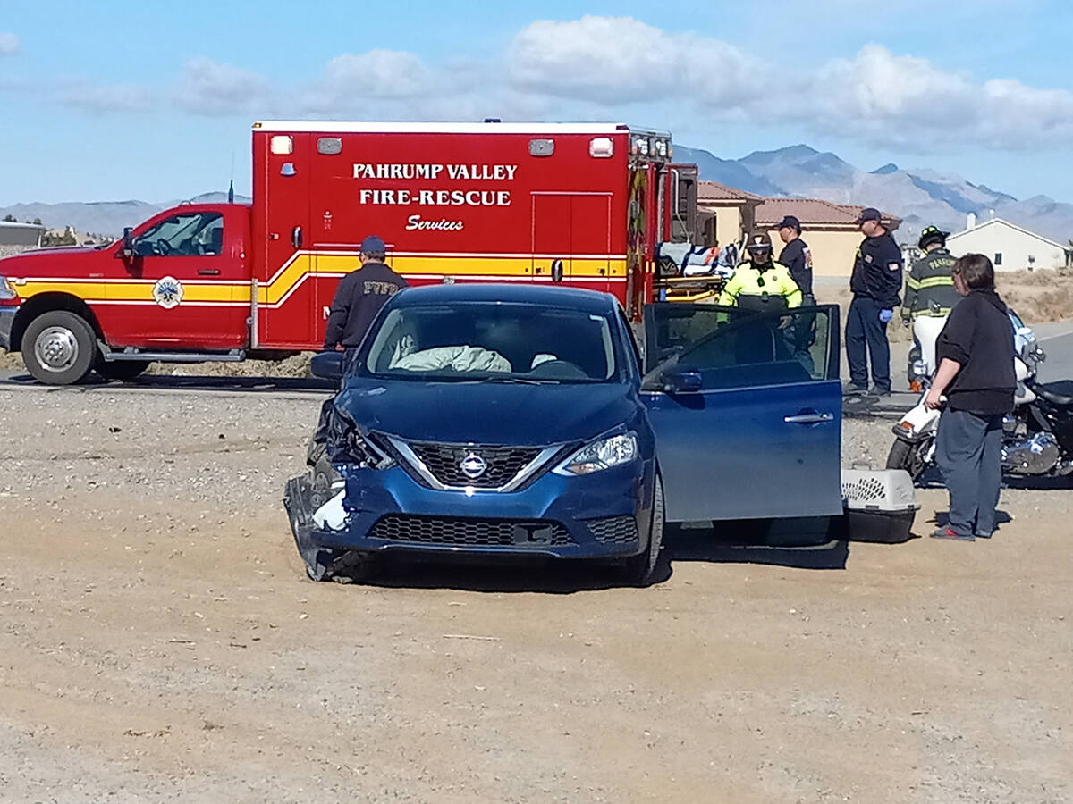 Selwyn Harris/Pahrump Valley Times The high-impact off-set collision caused the activation of t ...
