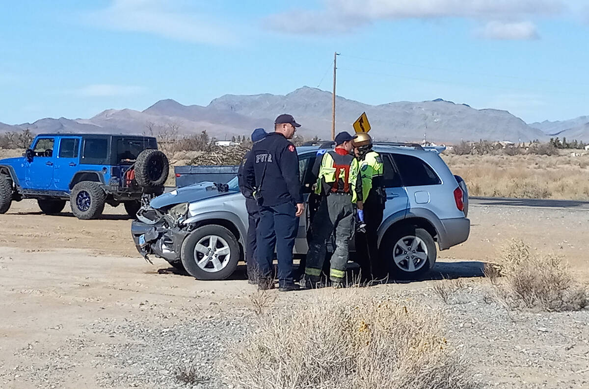 Selwyn Harris/Pahrump Valley Times Following a medical evaluation, the driver of the second veh ...