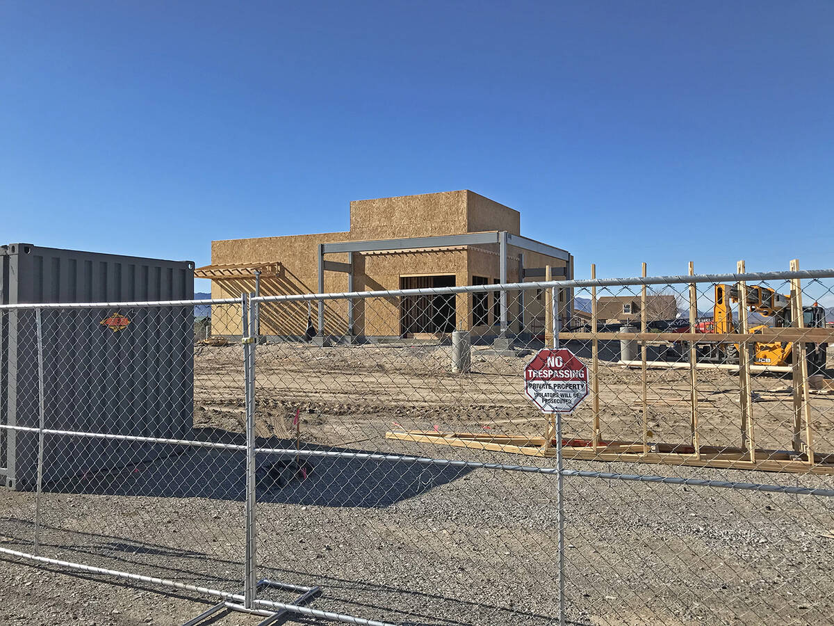 Robin Hebrock/Pahrump Valley Times This photo, taken January 19, shows the construction site fo ...