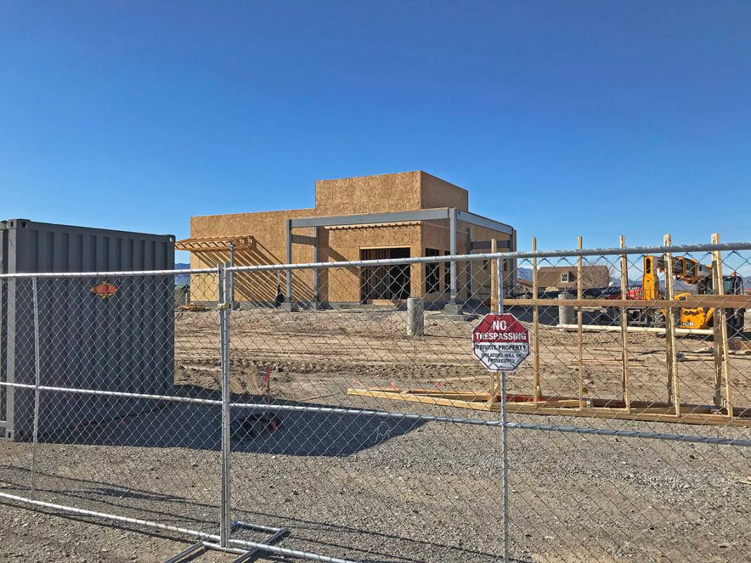 Robin Hebrock/Pahrump Valley Times This photo, taken January 19, shows the construction site fo ...