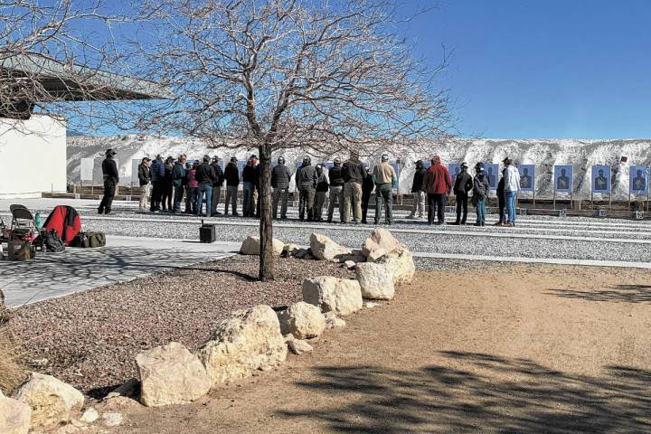 Brent Schanding/Pahrump Valley Times Students participate in firearms training Tuesday, Jan. 25 ...