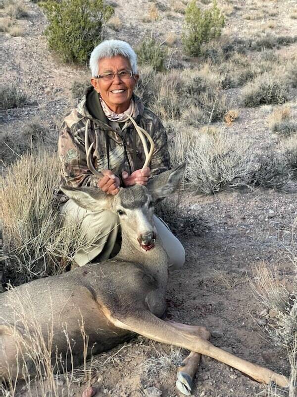 Dan Simmons/Special to the Pahrump Valley Times Violet, shows the deer she shot while on a hunt ...