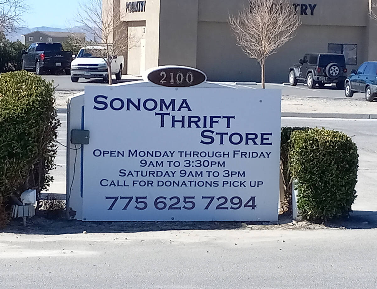 Selwyn Harris/Pahrump Valley Times Sonoma Thrift Store's main function is to support individual ...