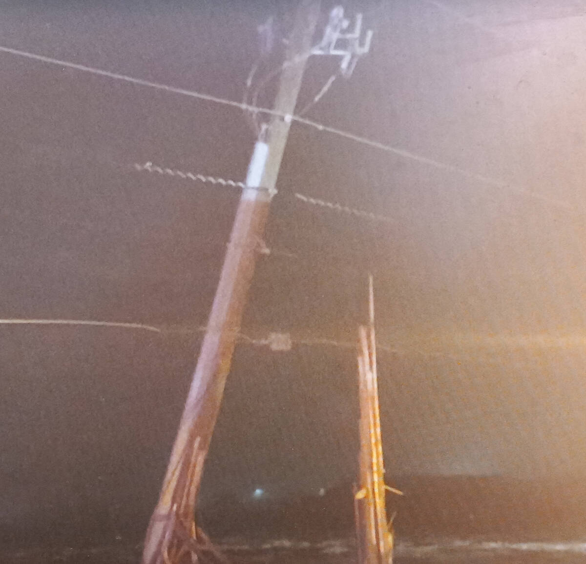 Special to the Pahrump Valley Times/ 40- to 50-mph wind conditions felled several power poles a ...