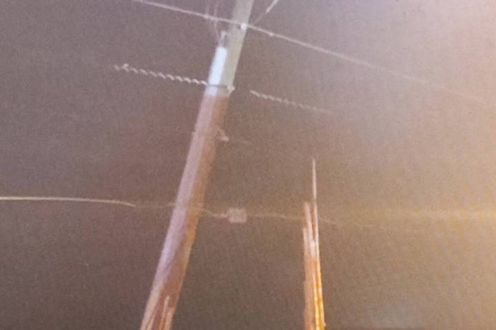 Special to the Pahrump Valley Times/ 40- to 50-mph wind conditions felled several power poles a ...