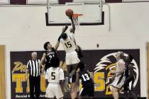 Horace Langford Jr/Special to the Pahrump Valley Times Pahrump Valley Trojan Emmanuel Brown goe ...