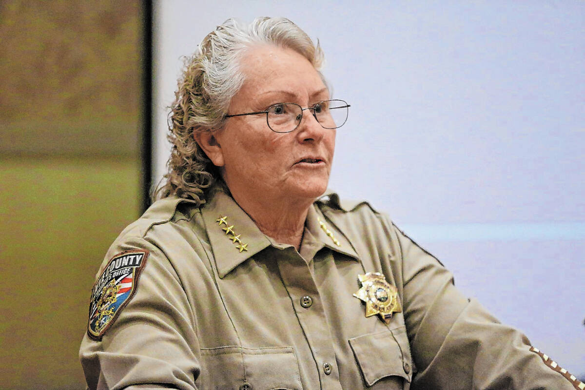 Nye County Sheriff Sharon Wehrly, seen in January 2019 in Las Vegas. (Erik Verduzco/Las Vegas R ...