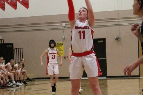Tonopah Muckers guard Jessica Callaway (11) attempts a free throw during a game earlier this se ...