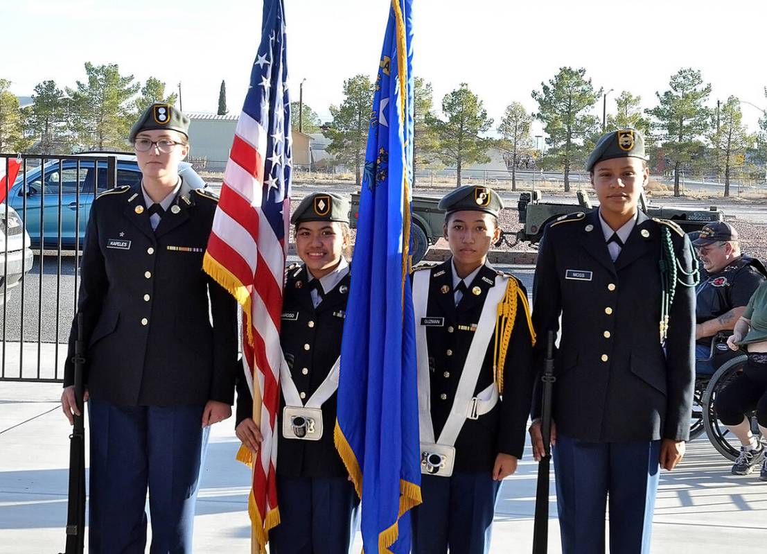 Horace Langford Jr./Pahrump Valley Times Members of the Pahrump Valley High School JROTC mainta ...