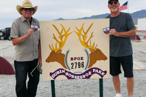 Special to Pahrump Valley Times Shoes and Brews event winners Chuck Smith, left, and Mark Kacz ...