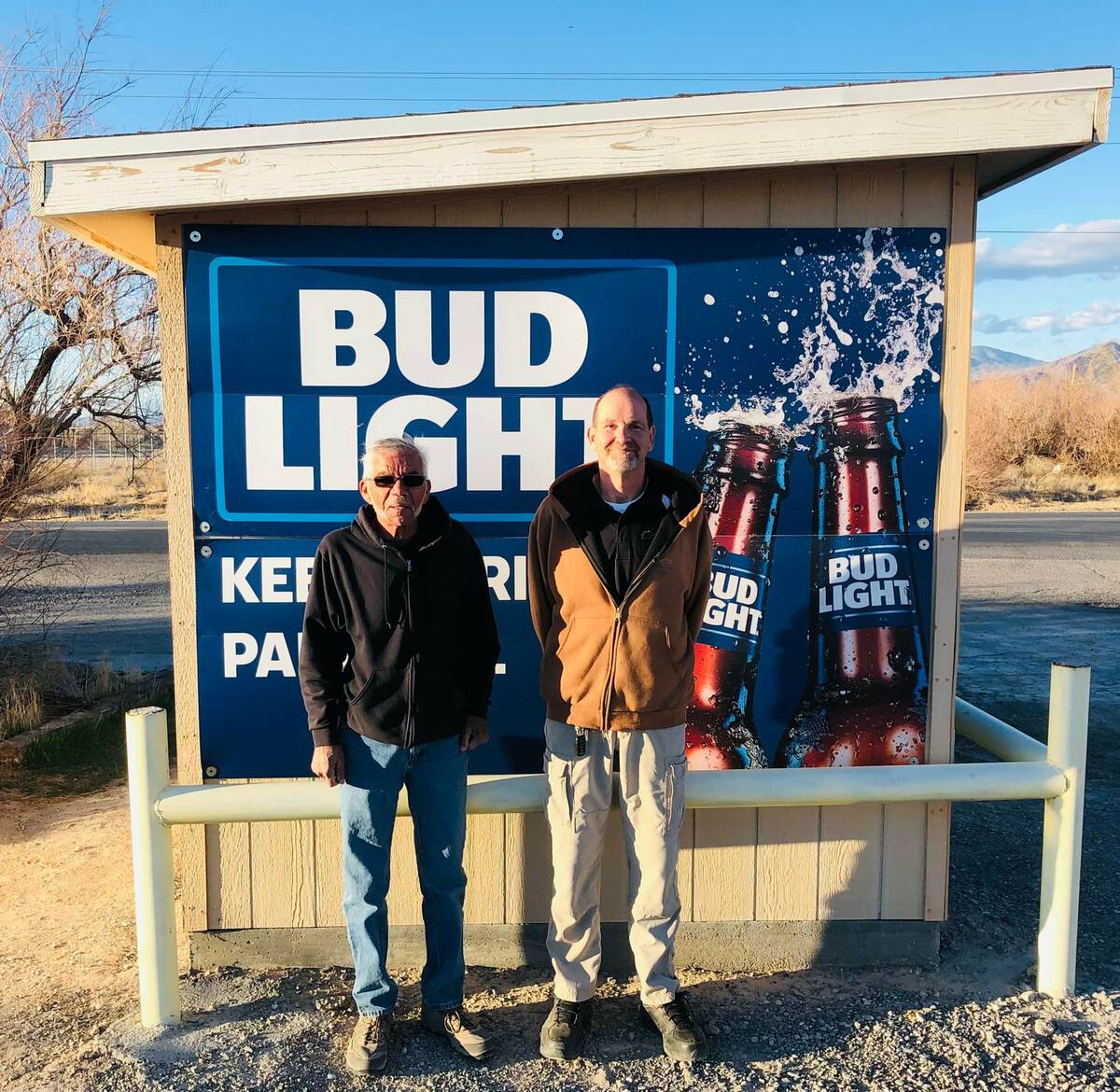 Special to the Pahrump Valley Times George Mallory (left) and Kevin Chael (right) pose followi ...