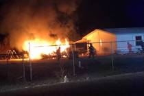 No injuries were reported after a fifth-wheel trailer caught fire about 7:34 p.m. Wednesday in ...