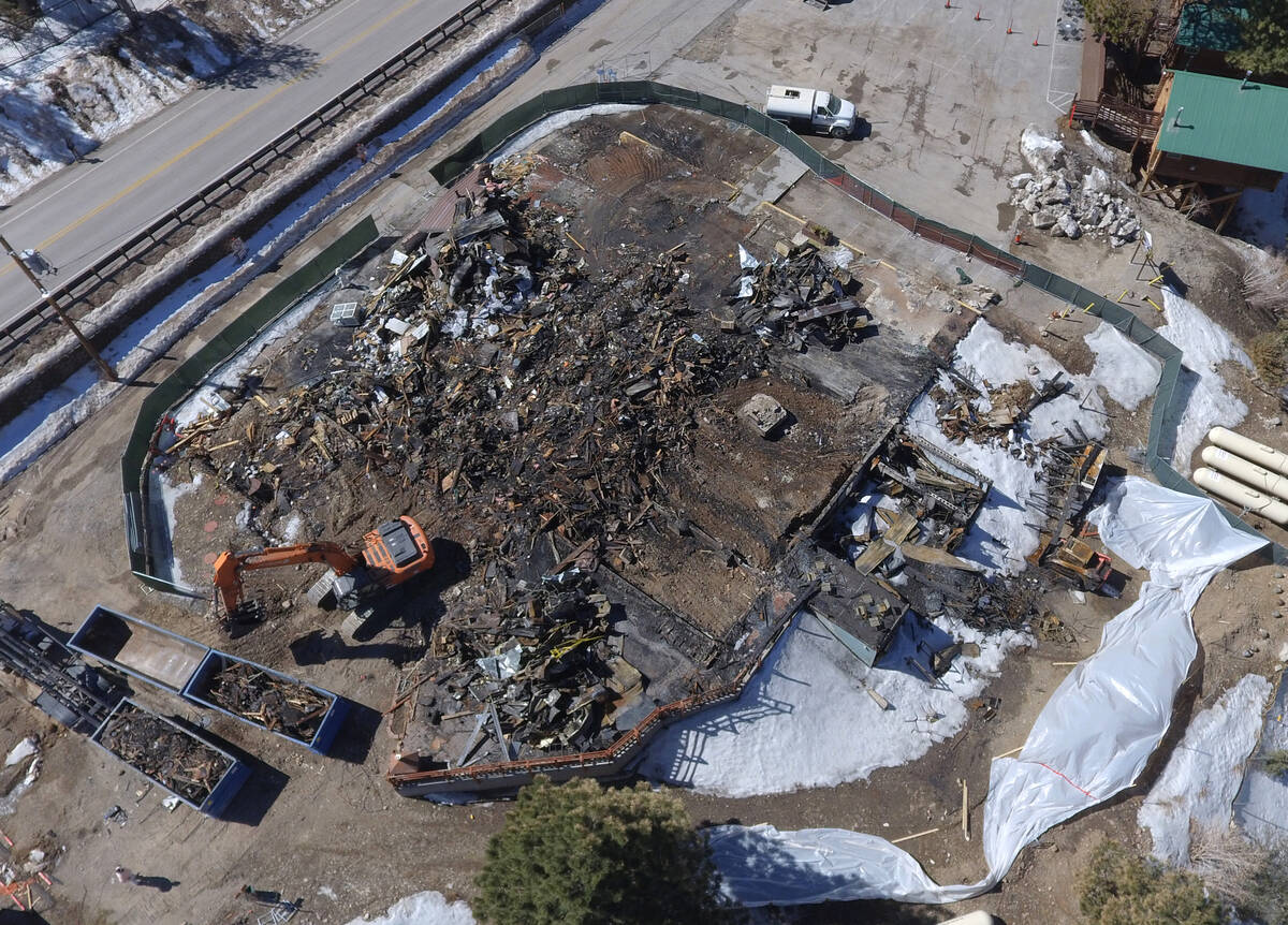 Crews started the final demolition of the Mt. Charleston Lodge on Tuesday, March 15, 2022, in M ...