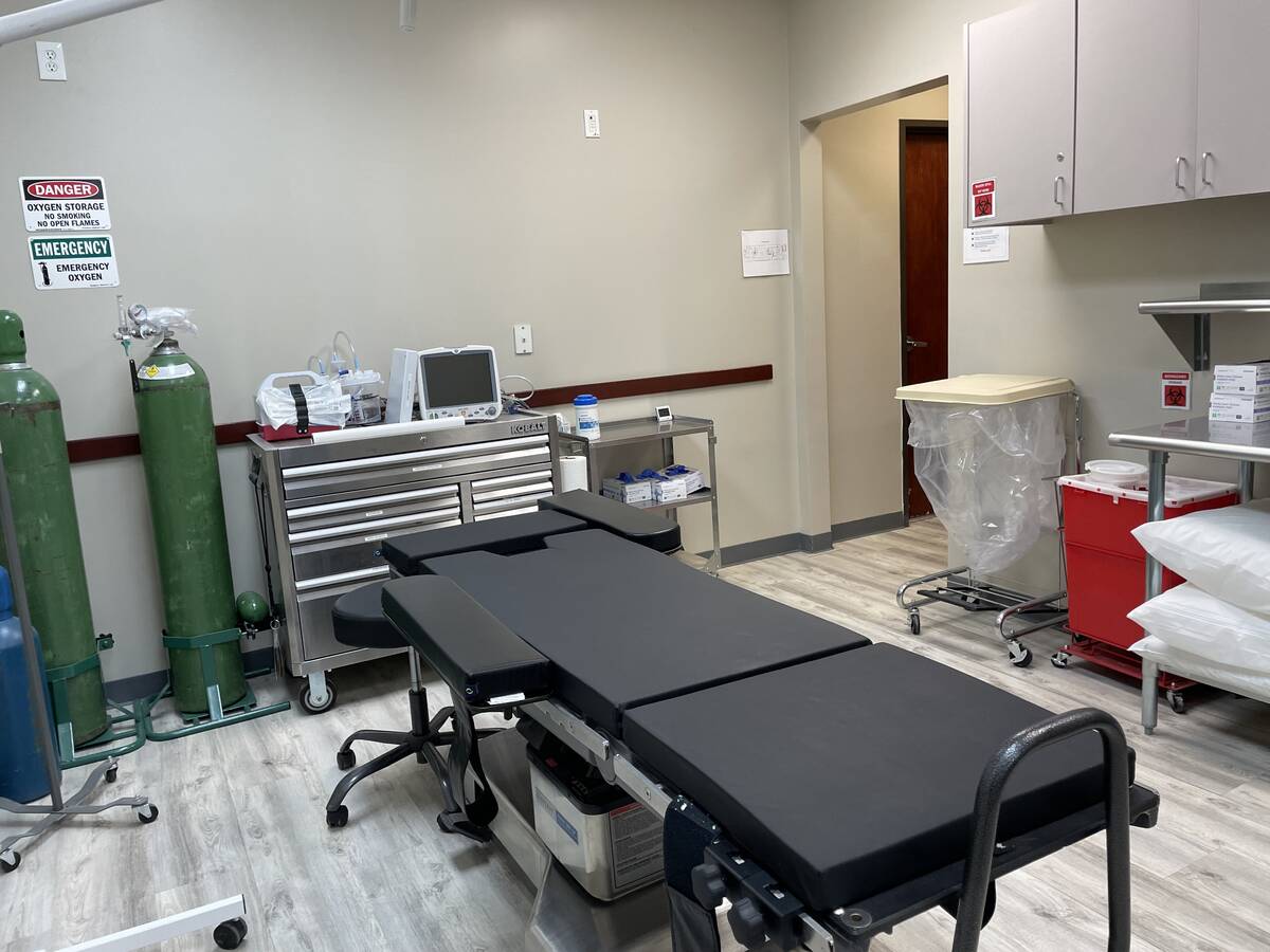 A procedure room at the new Pahrump Urgent Care. (Faye Burdzinski/Pahrump Valley Times)