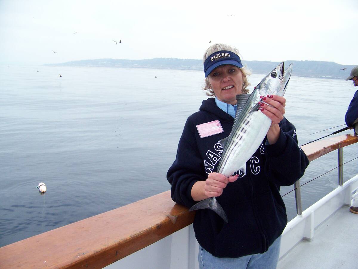 Special to the Pahrump Valley Times Laura Osland's shown after catching her first ocean fish. L ...