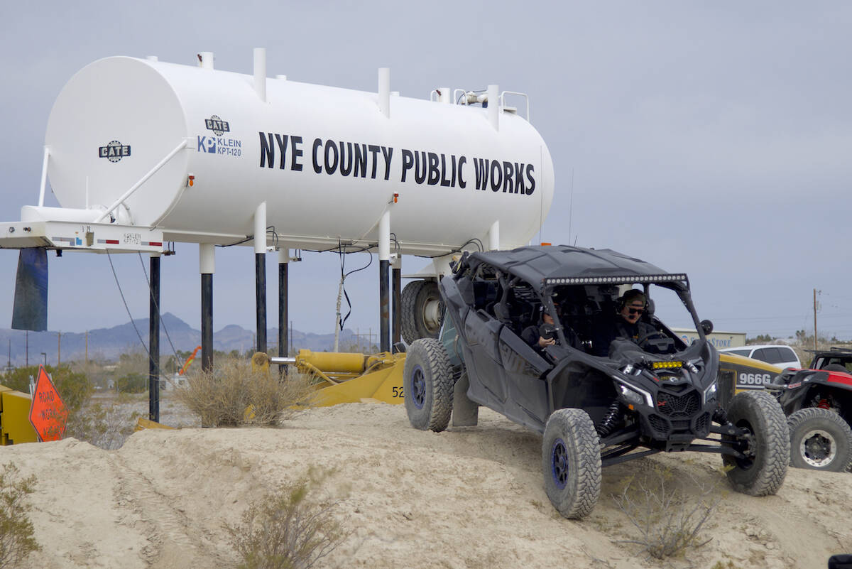 An OHV parked on a hill of where the Pahrump OHV Advisory Committee broke ground of a four trac ...