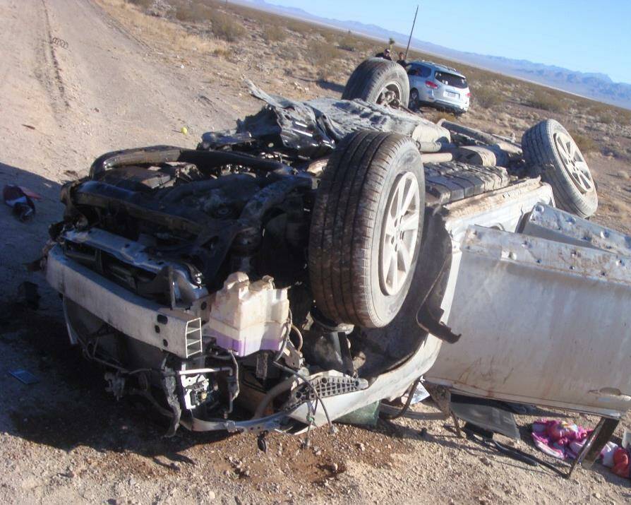 State patrol photo of the Toyota where three members of a family were killed when Tyler Kennedy ...