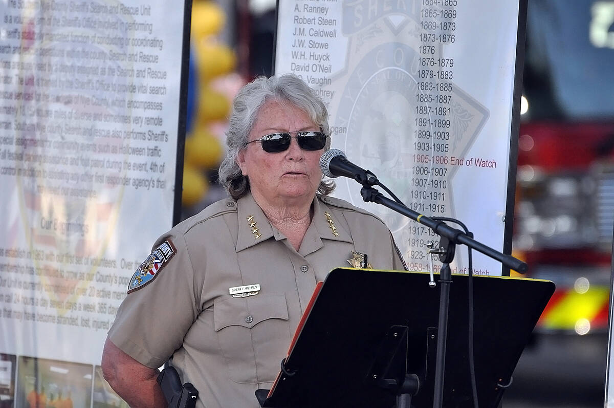 Nye County Sheriff Sharon Wehrly declined to discuss the actions of her officers who detained a ...