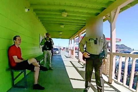 Nye County deputies question Tyler Kennedy in a body camera video less than two hours before he ...