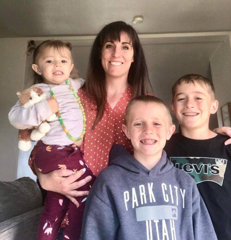 From left Natalie Carter, 2, mom Amber Carter, Brandon Carter, 8, and Matthew Carter, 10. The a ...