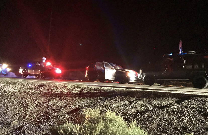 Nye County Sheriff”s Office deputies shot two suspects early Monday morning along Highway 372 ...