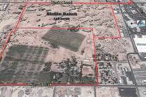 (File photo/Pahrump Valley Times) An outline of the 138-acre Binion Ranch as shown in a 2016 ae ...
