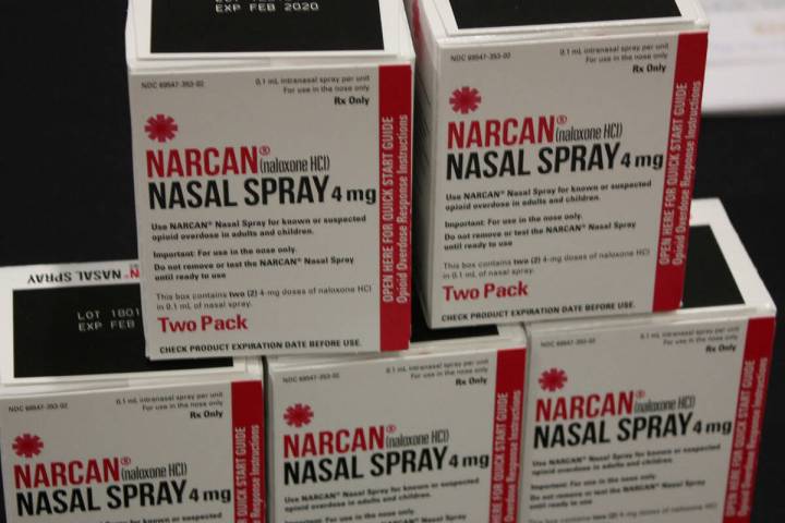 Robin Hebrock/Pahrump Valley Times Narcan, one of the brand names for the opioid overdose rever ...