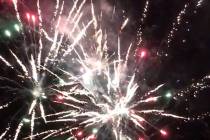 Robin Hebrock/Pahrump Valley Times This photo shows aerial fireworks exploding overhead in a Pa ...