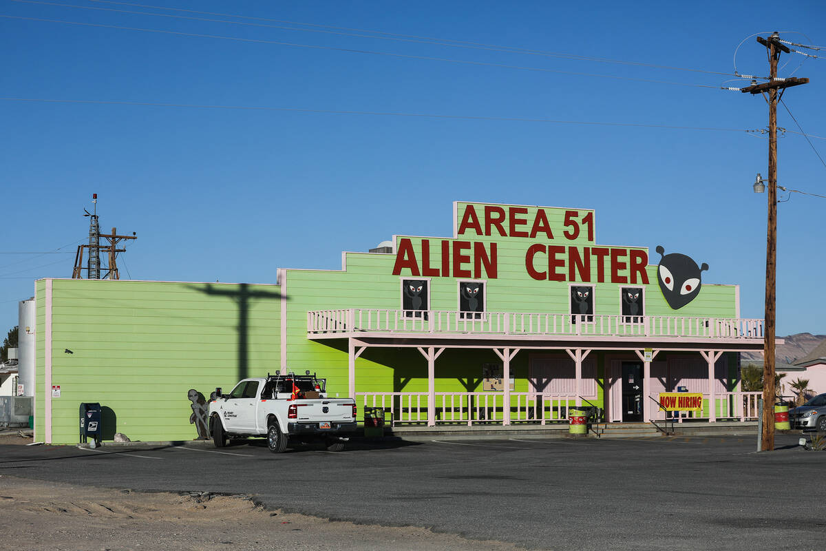 Area 51 Alien Center in Amargosa Valley on Tuesday, Feb. 1, 2022. Tourists are drawn to the are ...