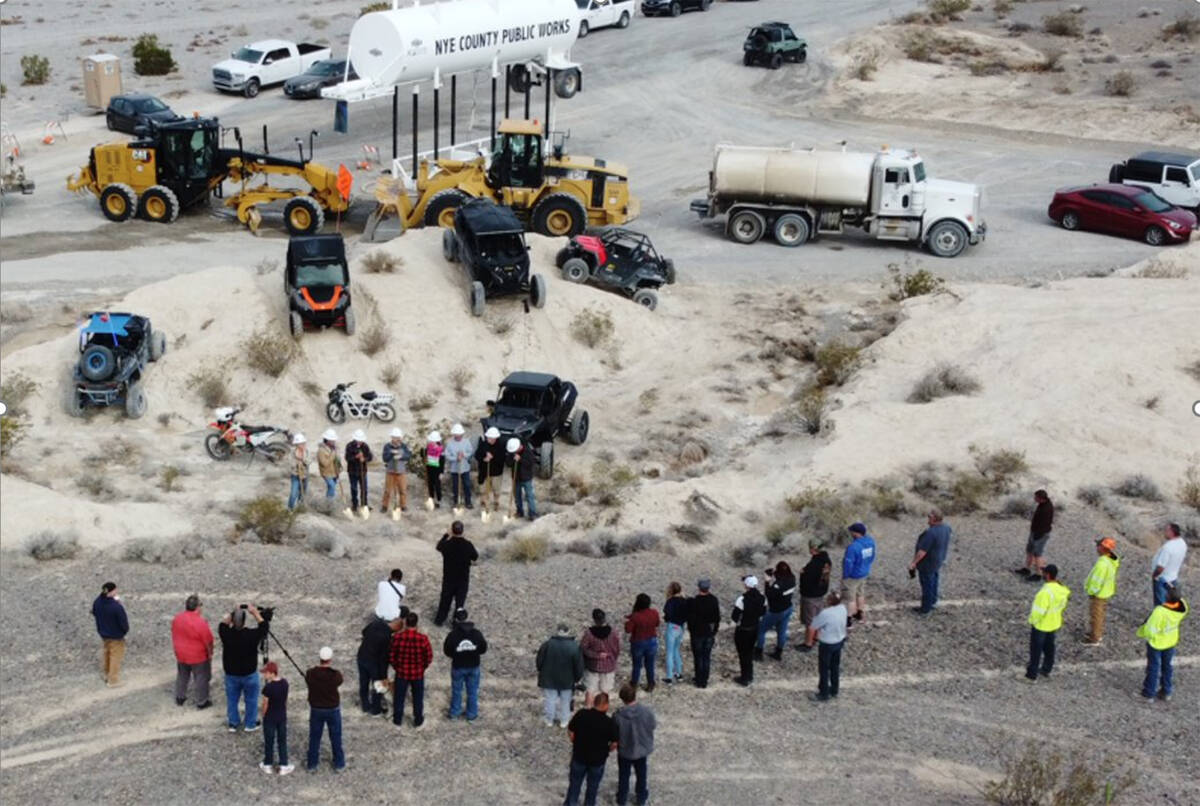 Special to the Pahrump Valley Times The Pahrump Fairground OHV park groundbreaking took place i ...
