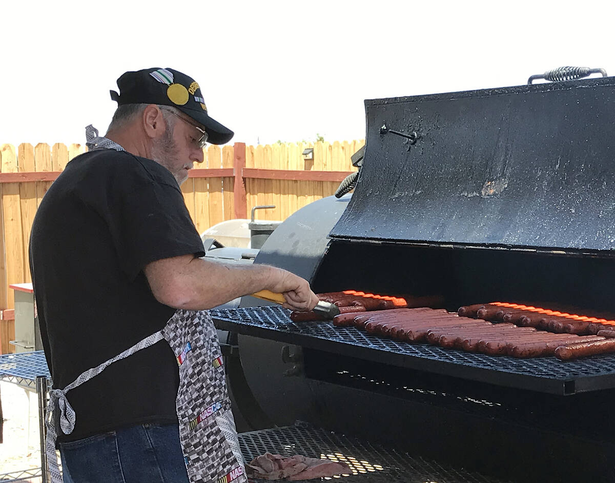 Robin Hebrock/Pahrump Valley Times Giant hotdogs were being grilled up outside on the patio dur ...