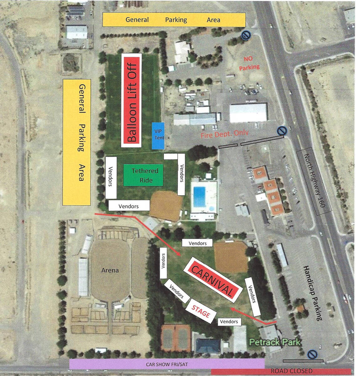 Special to the Pahrump Valley Times This shows the proposed layout for the 9th Annual Pahrump B ...