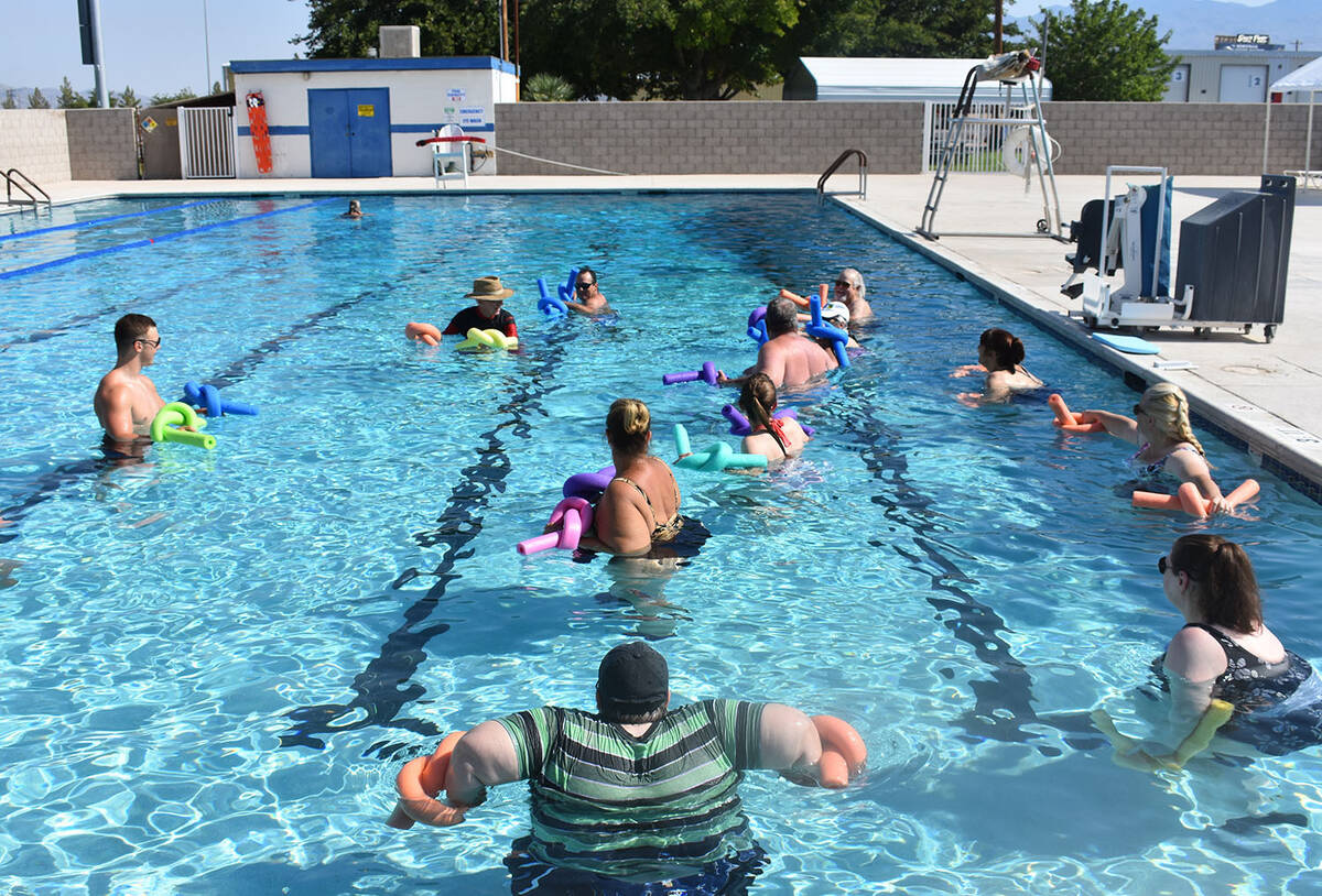 Daria Sokolova/Pahrump Valley Times Water aerobics class at the Petrack Park pool in Pahrump.