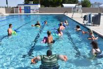Daria Sokolova/Pahrump Valley Times Water aerobics class at the Petrack Park pool in Pahrump.
