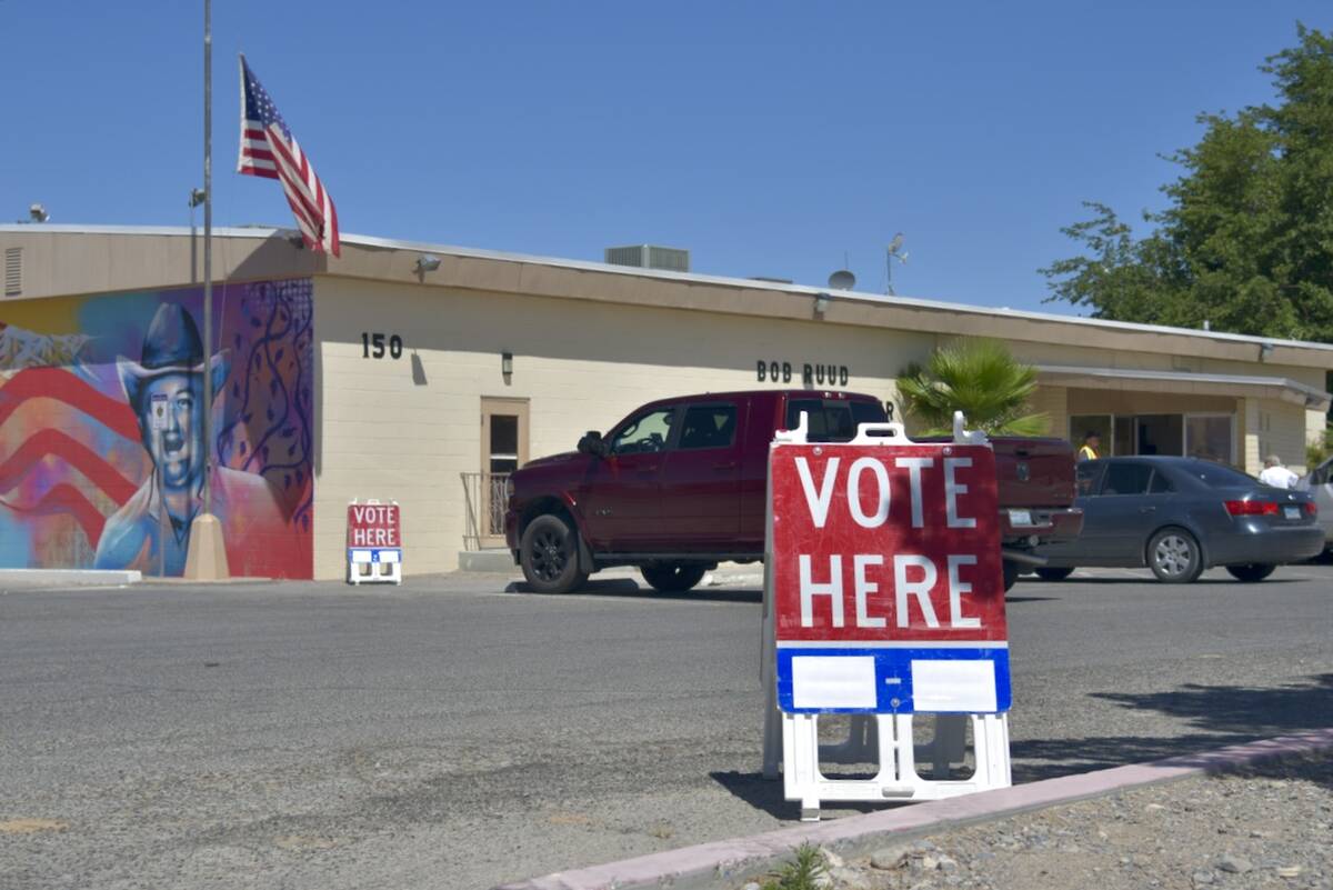 Early voting started on May 28 at the Bob Ruud Community Center in Pahrump. Locals are allowed ...