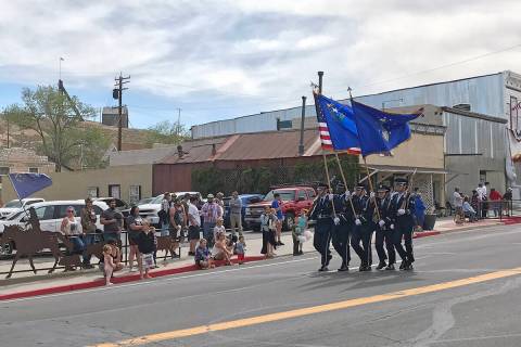 Robin Hebrock/Pahrump Valley Times The colors are proudly presented by the Honor Guard during t ...