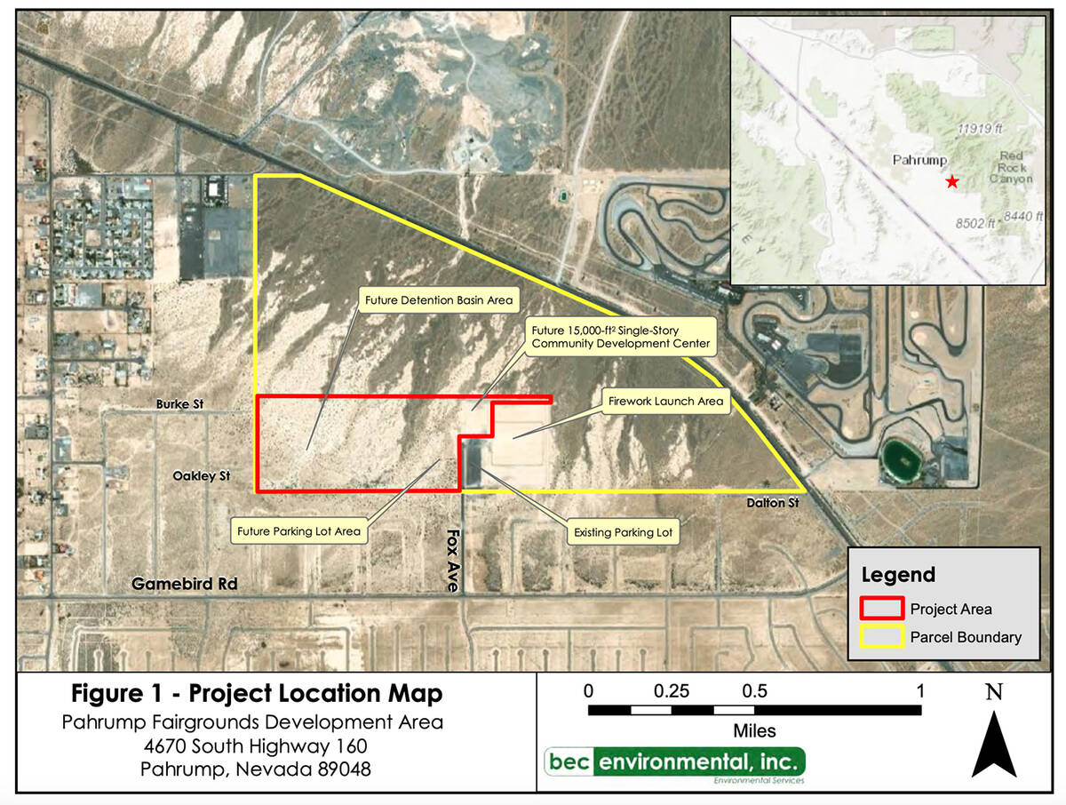 Special to the Pahrump Valley Times This photo shows a project location map provided in documen ...