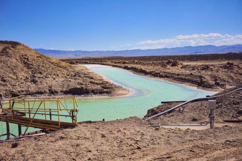 Getty Images Pictured are brine pools for lithium carbonate mining, a resource development act ...