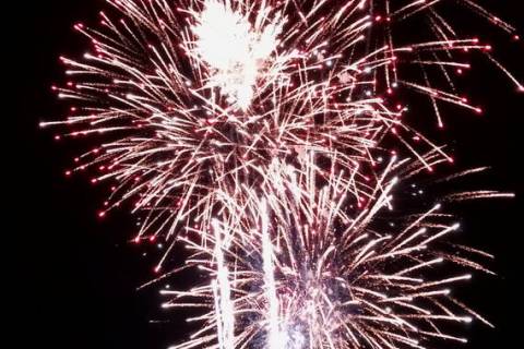 Charlotte Uyeno/Pahrump Valley Times This file photo shows a sparkling explosion over Petrack P ...