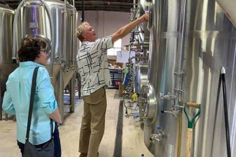 (Special to the Times-Bonanza) U.S. Sen. Jack Rosen (D-Nev.) toured Tonopah Brewing Co. on Tues ...