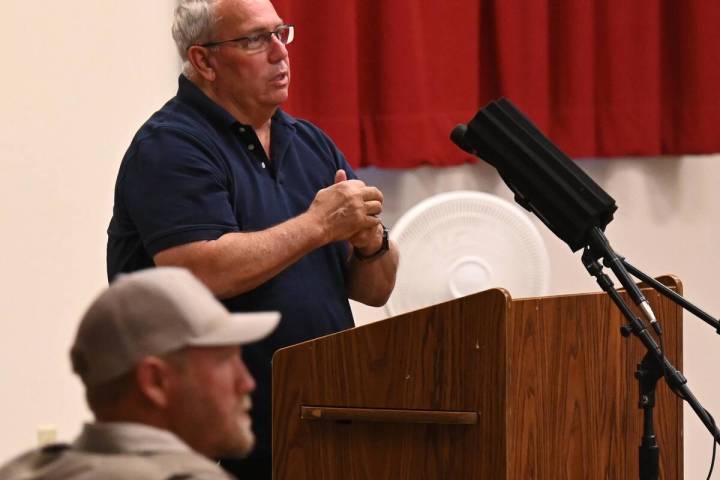 Richard Stephens/Special to the Pahrump Valley Times Anglo Gold Ashanti representative Wayne Ch ...