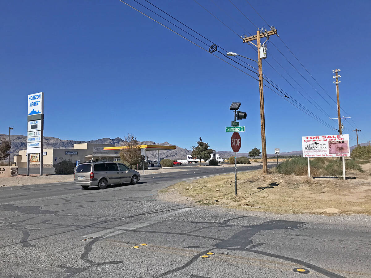 Robin Hebrock/Pahrump Valley Times This photo shows the intersection of Blagg Road and Simkins ...