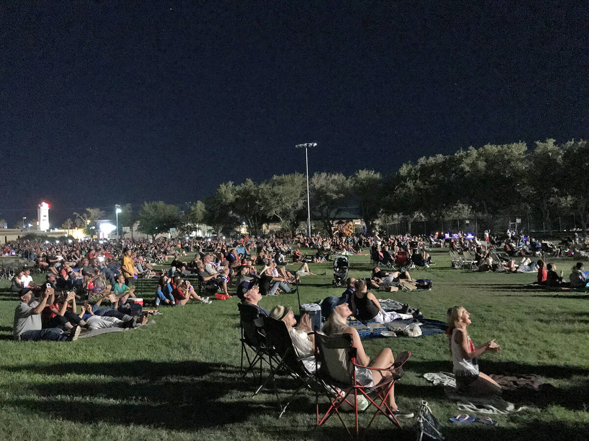 Robin Hebrock/Pahrump Valley Times Attendees of the town of Pahrump's 50th Annual Fireworks Sho ...