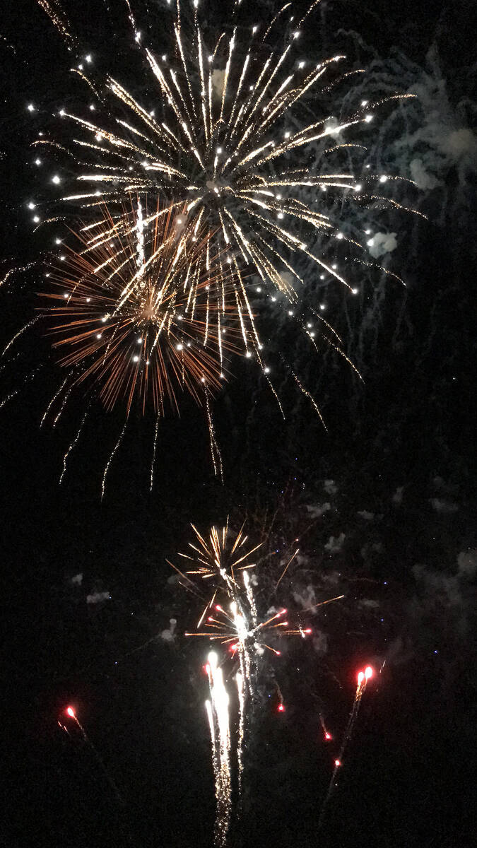 Robin Hebrock/Pahrump Valley Times More fireworks can be seen exploding in the sky.