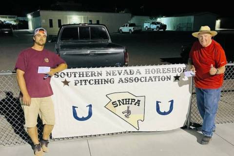 Special to the Pahrump Valley Times Dennis Anderson (right) and Jefferson Counts (left) took h ...