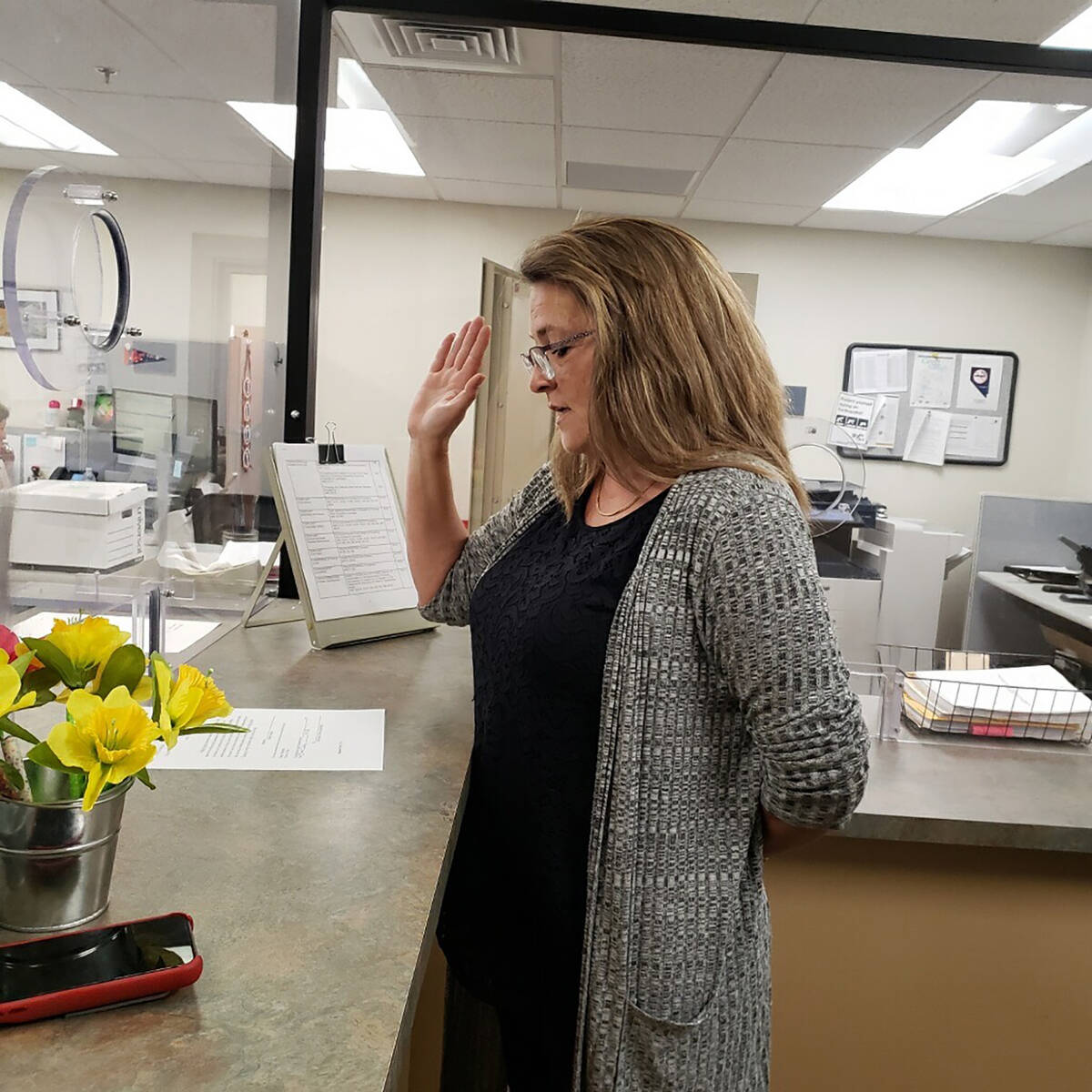 Special to the Pahrump Valley Times Newly appointed Nye County Treasurer Raelyn Powers is pictu ...