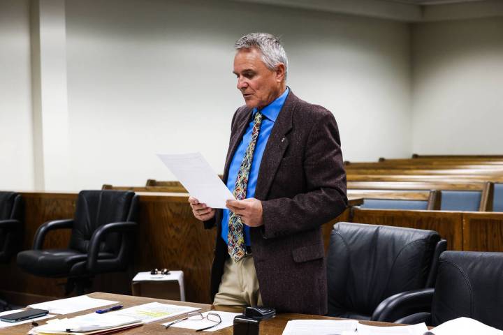 Rachel Aston/Las Vegas Review-Journal Nye County Deputy District Attorney Kirk Vitto is hanging ...