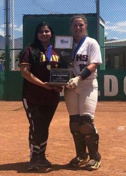 Special to the Pahrump Valley Times DeeAnna Egan (right) holds the Nevada 3A state championshi ...